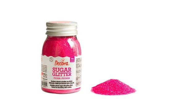 SUGAR DECORATIONS 100G FUCHSIA