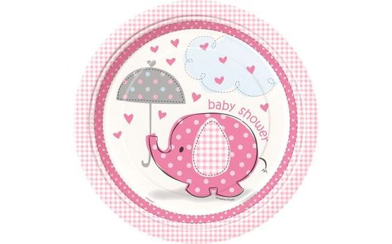 TALÍŘE UMBRELLAPHANTS "BABY SHOWER" - HOLKA / GIRL - 22 CM, 8 KS