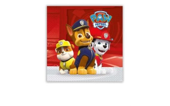 PAW PATROL NAPKINS - 33 X 33 CM - 20 PCS