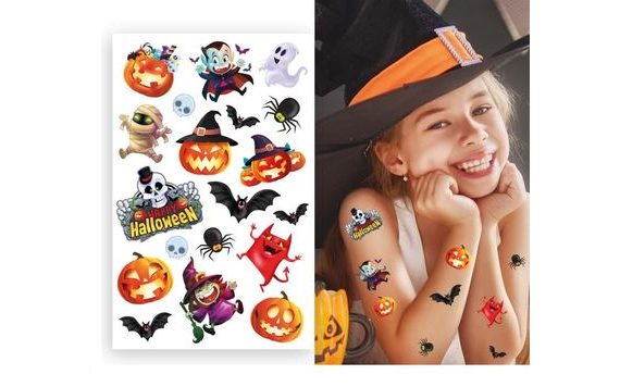 DOČASNÉ TETOVÁNÍ DĚTSKÉ - HAPPY HALLOWEEN - 19 KS