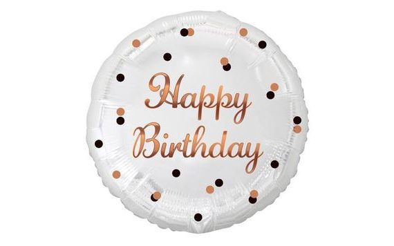 FÓLIOVÝ BALÓNEK HAPPY BIRTHAY - ZLATÝ POTISK 36CM