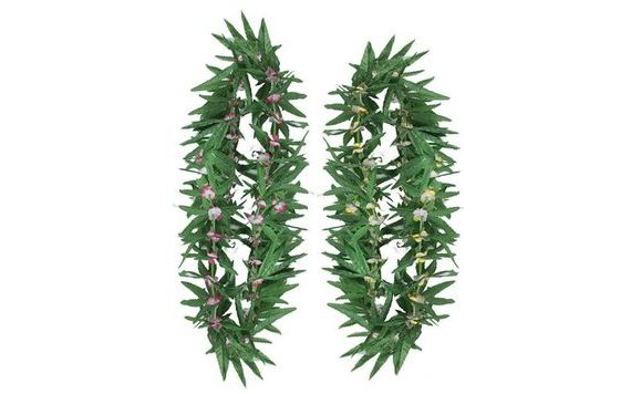 WREATH HAWAII GREEN WITH FLOWERS 2 TYPES