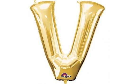 V BETŰ ARANY FÓLIA LUFIK 33 CM X 27 CM