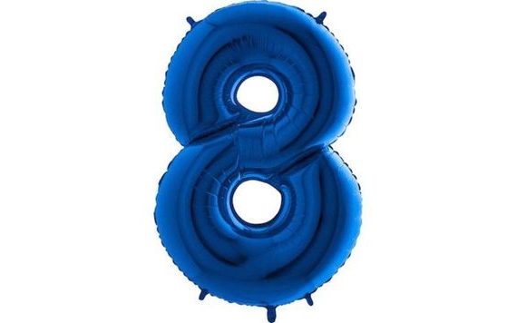 BLUE FOIL NUMBER BALLOON 115 CM - 8