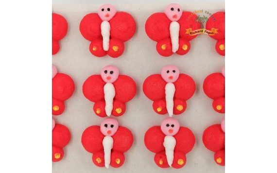 RED BUTTERFLY SUGAR DECORATIONS