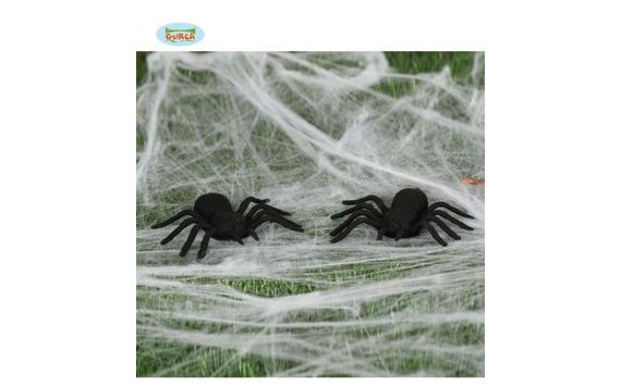 SPIDER DECORATIONS, 2 PCS, 10 CM - HALLOWEEN