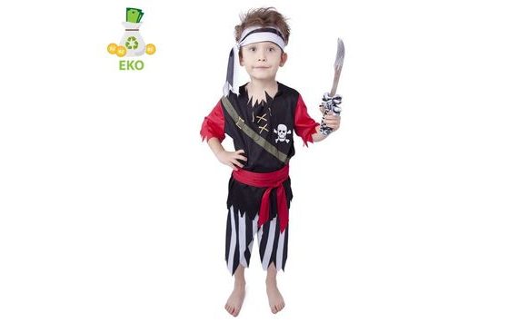 DĚTSKÝ KOSTÝM PIRÁT S ŠÁTKEM (M) EKO