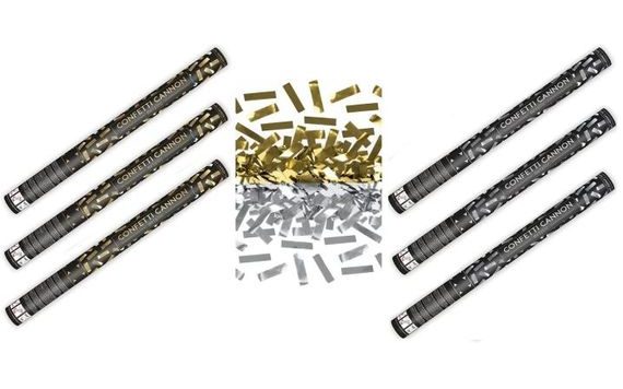 KONFETY 60 CM ZLATÉ METALICKÉ 3KS, STŘÍBRNÉ METALICKÉ 3 KS