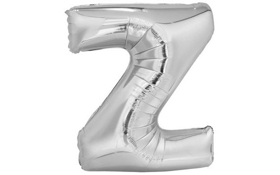 PÍSMENO Z STŘÍBRNÉ FOLIOVÝ BALÓNEK 86 CM AMSKAN