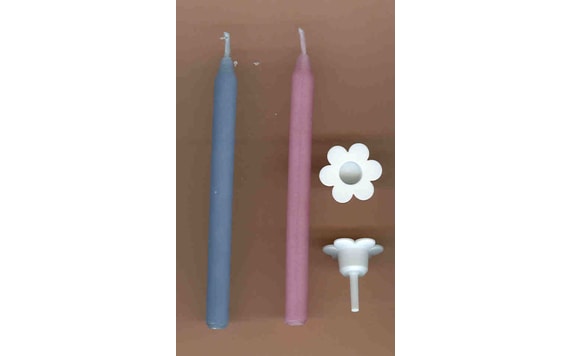 CANDLES WITH HOLDERS - BLUE 15 PCS