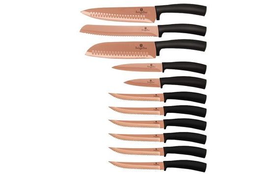 11-PIECE NON-STICK KNIFE SET ROSEGOLD METALLIC LINE