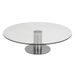 ROTATING CAKE STAND GLASS AND STEEL - 30 CM - SWIVEL STANDS FOR DECORATION (LAZY SUSAN) - PASTRY NECESSITIES