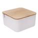 WHITNEY COSMETIC CONTAINER IN PLASTIC/BAMBOO WITH MIRROR - BATHROOM - HOMEWARE