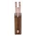 KNIFE SET WITH ACACIA WOOD STAND, 6 PCS TAUPE COLLECTION - KNIFE SETS - KITCHEN UTENSILS