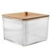 WHITNEY COTTON PAD CONTAINER IN PLASTIC/BAMBOO - BATHROOM - HOMEWARE