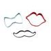WILTON COOKIE CUTTER SET TIE/MUSTACHE/LIPS - UNCONVENTIONAL COOKIE CUTTERS - FOR BAKING