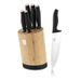 BAMBOO KNIFE SET WITH STAND - 6 PIECE STAINLESS STEEL BACK ROSE COLLECTION - KNIFE SETS - KITCHEN UTENSILS
