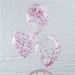 BALLOONS 6 PCS 30 CM - TRANSPARENT WITH PINK CONFETTI - BALLOONS - CELEBRATIONS AND PARTIES