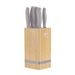 BAMBOO KNIFE SET WITH STAND 6 PCS TAUPE COLLECTION - KNIFE SETS - KITCHEN UTENSILS