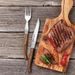 STEAK KNIFE AND FORK SET STAINLESS STEEL/WOOD - KITCHEN KNIVES - KITCHEN UTENSILS