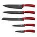 6-PIECE NON-STICK KNIFE SET + CUTTING BOARD BURGUNDY LINE - KNIFE SETS - KITCHEN UTENSILS