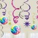 HANGING DECORATIONS PURPLE, PINK, BLUE DISCO 12PCS 90 CM - GARLANDS - CELEBRATIONS AND PARTIES