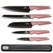 BERLINGERHAUS 6-PIECE KNIFE SET WITH MAGNETIC HOLDER I-ROSE EDITION BH-2700 - KNIFE SETS{% if kategorie.adresa_nazvy[0] != zbozi.kategorie.nazev %} - KITCHEN UTENSILS{% endif %}