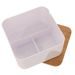 WHITNEY COSMETIC CONTAINER IN PLASTIC/BAMBOO WITH MIRROR - BATHROOM - HOMEWARE
