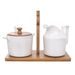 MILK JUG AND SUGAR BOWL SET WITH BAMBOO STAND - SUGAR BOWLS, SPICES{% if kategorie.adresa_nazvy[0] != zbozi.kategorie.nazev %} - KITCHEN UTENSILS{% endif %}