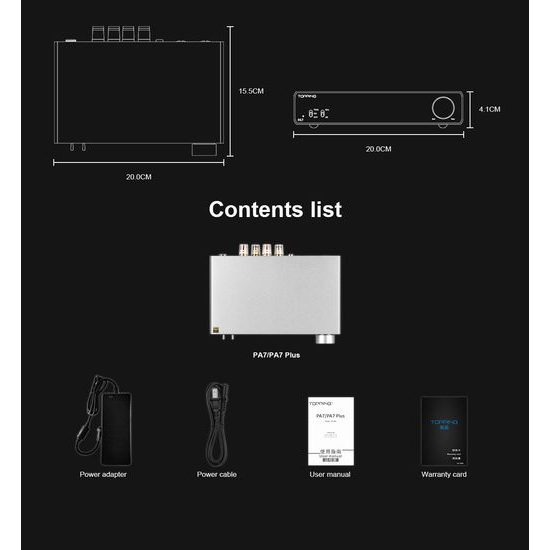 Topping Audio PA7 stříbrná