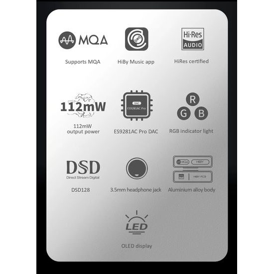 HiBy FC3 s displejem - černá (rozbaleno)