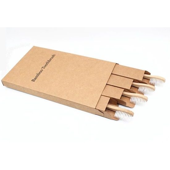 Bambusová zubná kefka Eco friendly - rodinná sada 4 ks