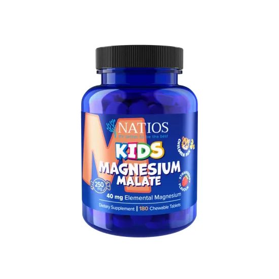 Natios Kids Magnesium Malate jahodové cucací tablety 180 ks
