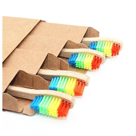 Bambusová zubná kefka Eco friendly - rodinná sada 4 ks