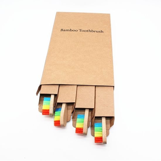 Bambusová zubná kefka Eco friendly - rodinná sada 4 ks