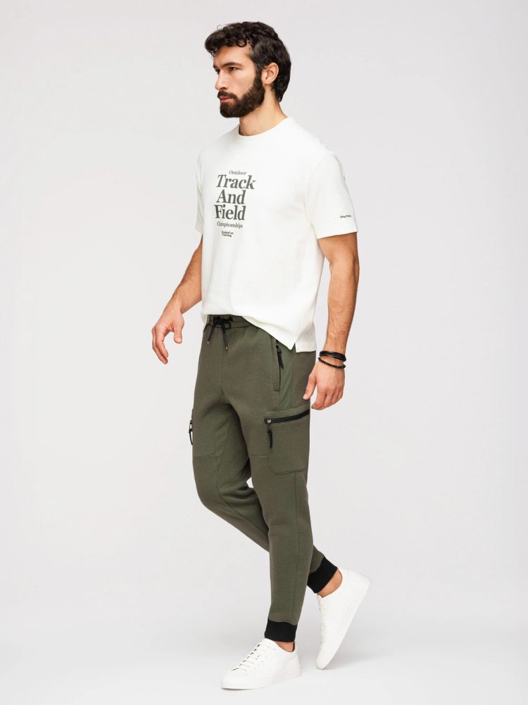 Teplákové joggery olivové