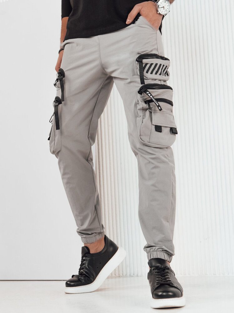 Trendy jogger kapsáčové nohavice pre pánov šedé