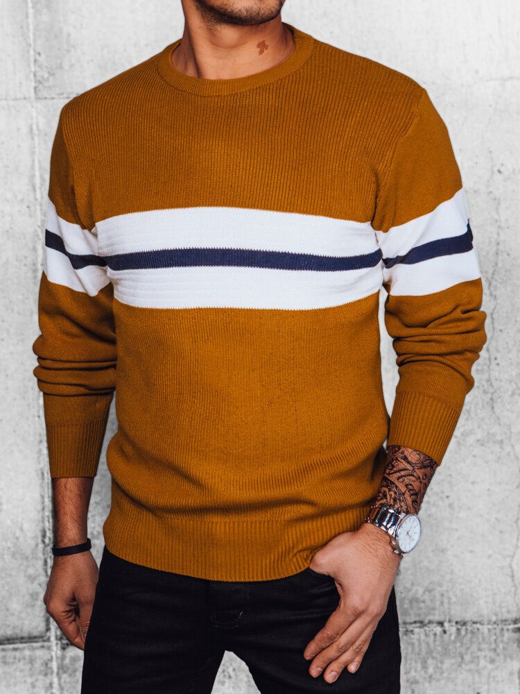 E-shop Nevšedný kamelový pánsky sveter