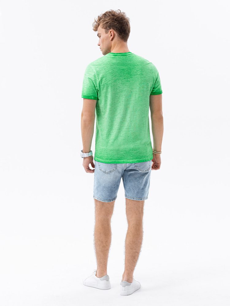 Štýlové pánske tričko s krátkym rukávom a vreckom zelené