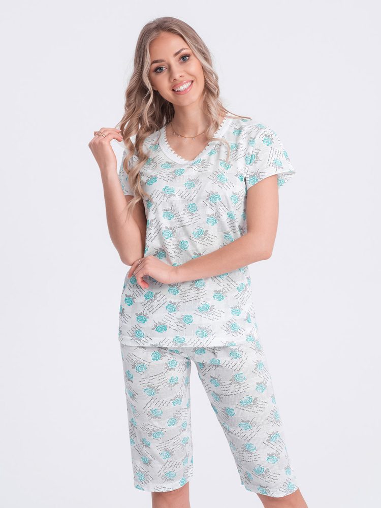 Dámske pyžamo s jemným vzorom-mätové