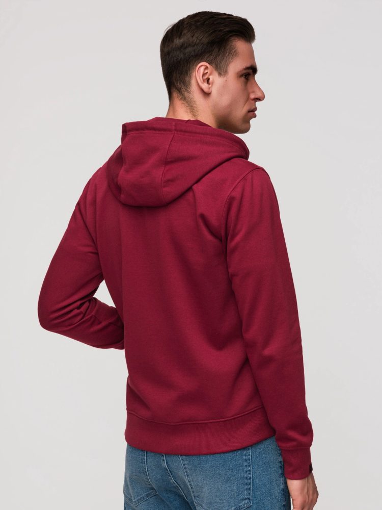 Mikina na zips s kapucňou červená