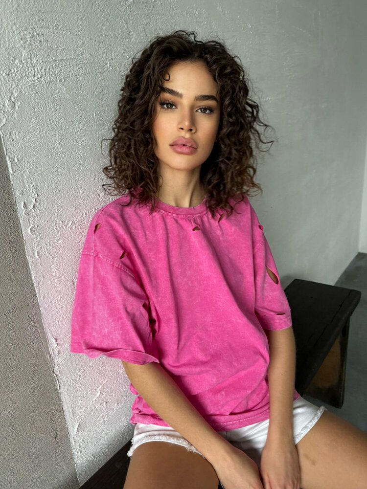 Dámske ružové tričko v ležérnom štýle Ayubas