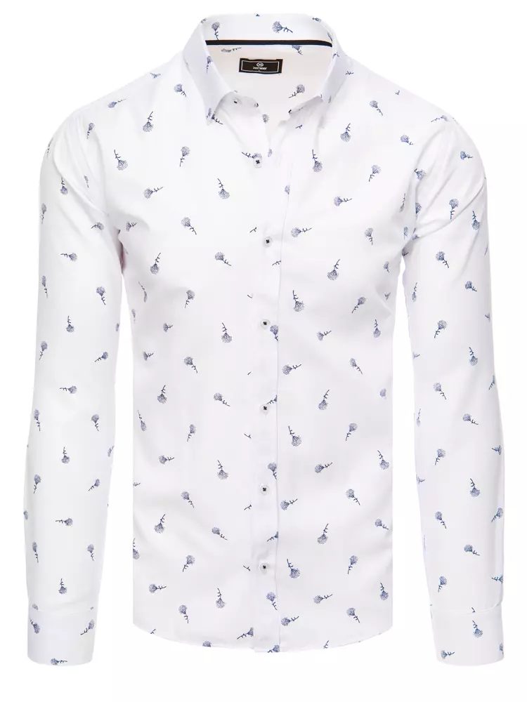 E-shop Elegantná biela košeľa s jemným vzorom