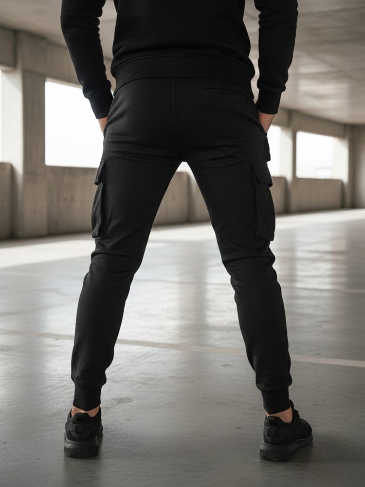Trendy jogger kapsáčové nohavice pre pánov čierne