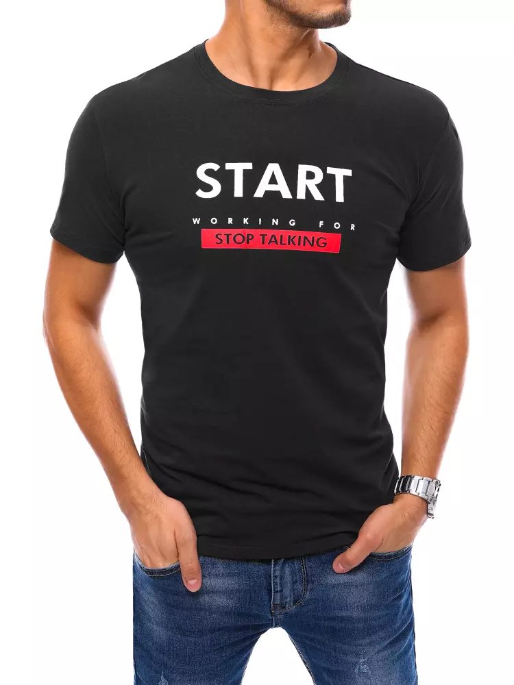 E-shop Čierne tričko s nápisom Start