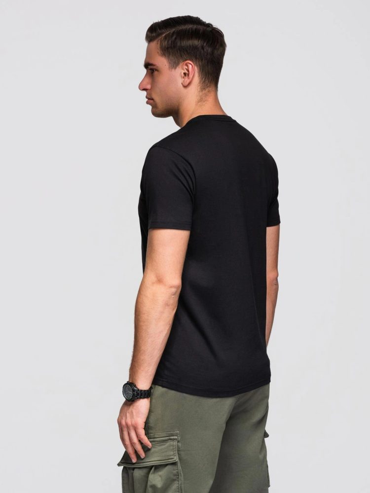 Trendy pánske tričko s krátkym rukávom- čierne