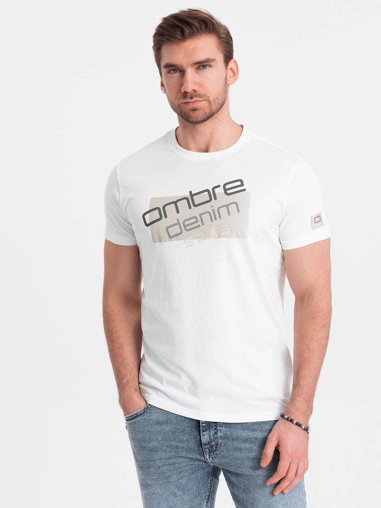 E-shop Jedinečné biele tričko s nápisom V1 TSPT-0139