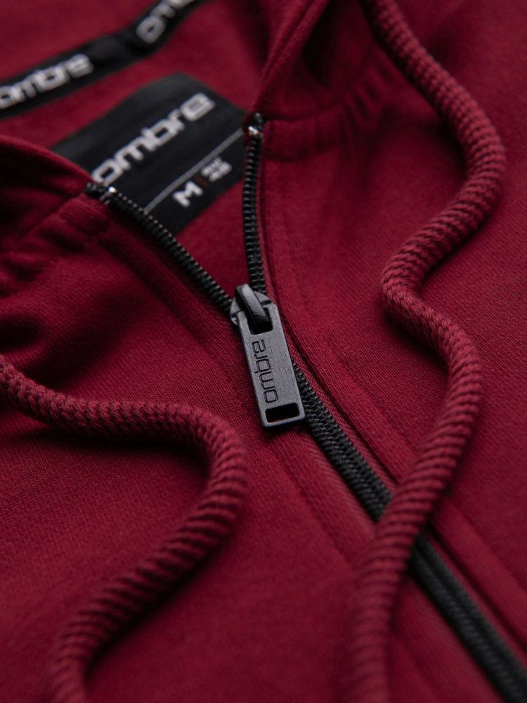 Mikina na zips s kapucňou červená