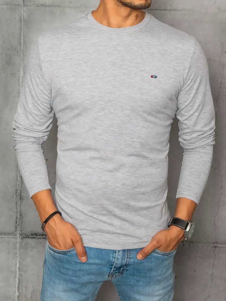 Bavlnené tričko s dlhým rukávom šedé