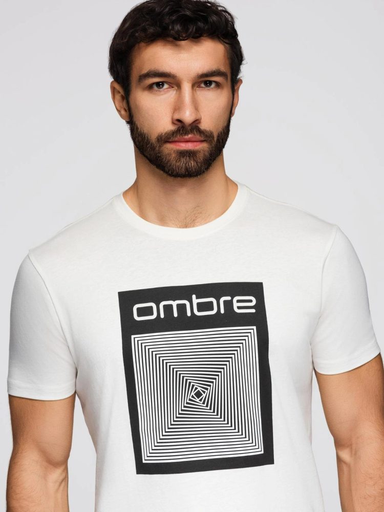 Trendy pánske tričko s krátkym rukávom- biele